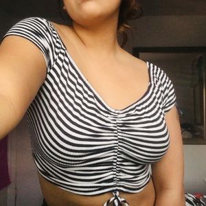 Pretty little striped crop top